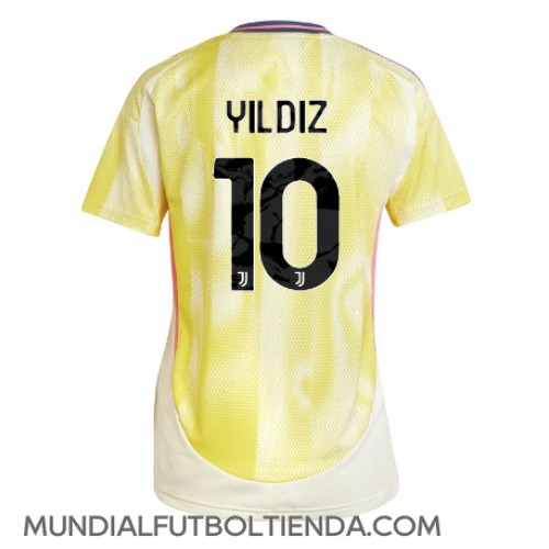 Camiseta Juventus Kenan Yildiz #10 Segunda Equipación Replica 2024-25 para mujer mangas cortas